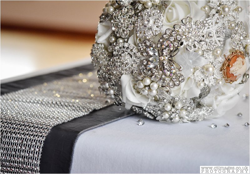 brooch, bouquet, silver decor, brides flowers, wedding, handmade bouquet,