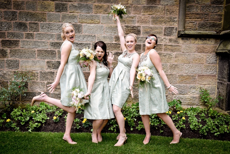 haigh hall wedding bridesmaids posing